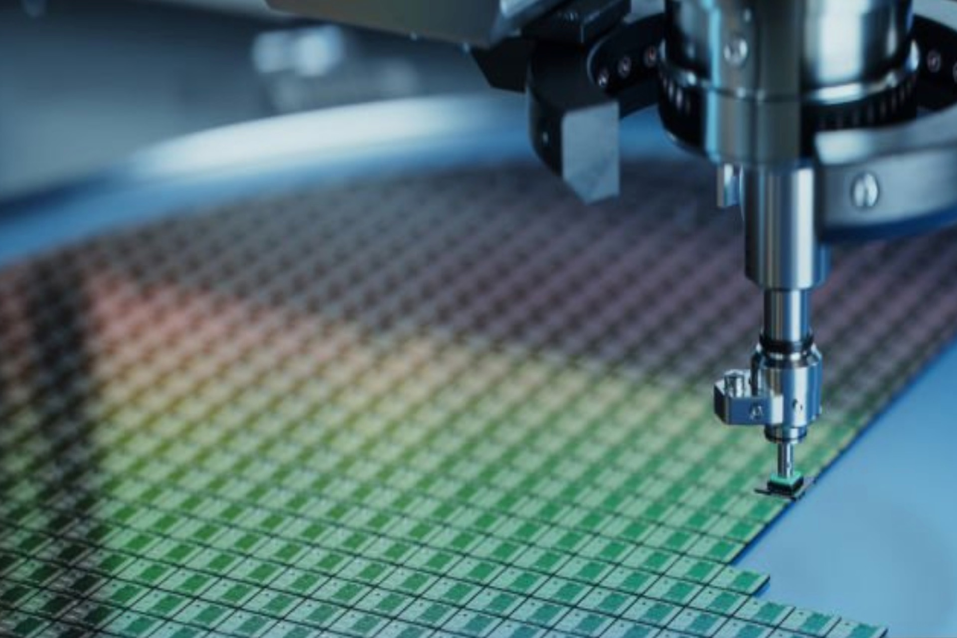 Pick-and-Place-Handler entnimmt geprüfte Dies vom Wafer